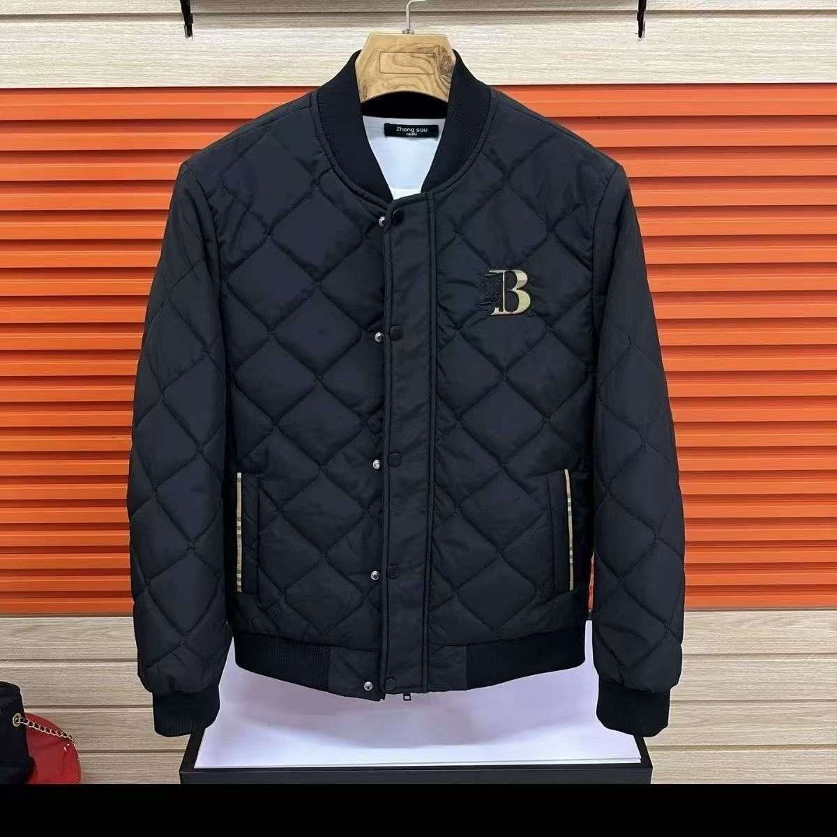 2025冬季新款男士棒球领棉服短款刺绣保暖修身潮流痞帅休闲棉衣男