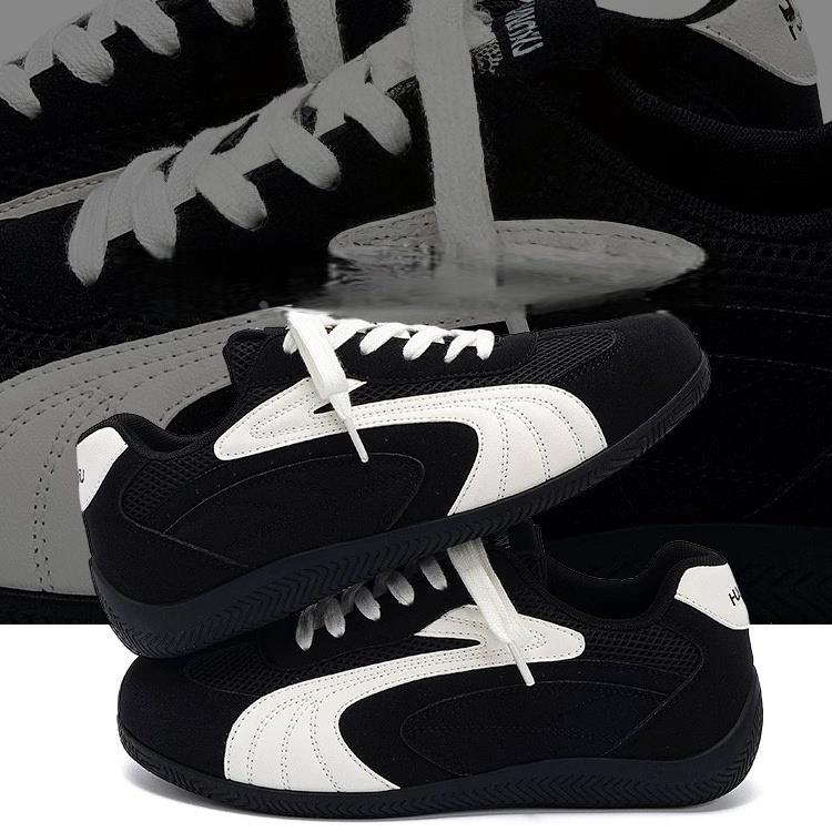 潮牌厚底休闲板鞋男款秋季网面透气新款时尚百搭简约德训鞋男鞋