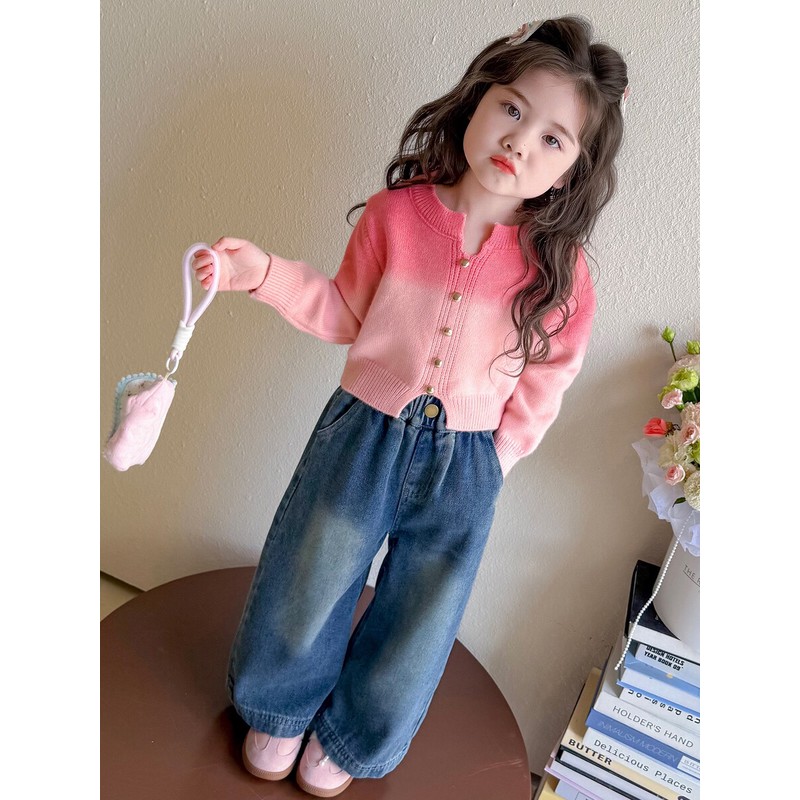 新疆西藏包邮女童套装春秋2025新款儿童秋季洋气宝宝时髦毛衣秋装