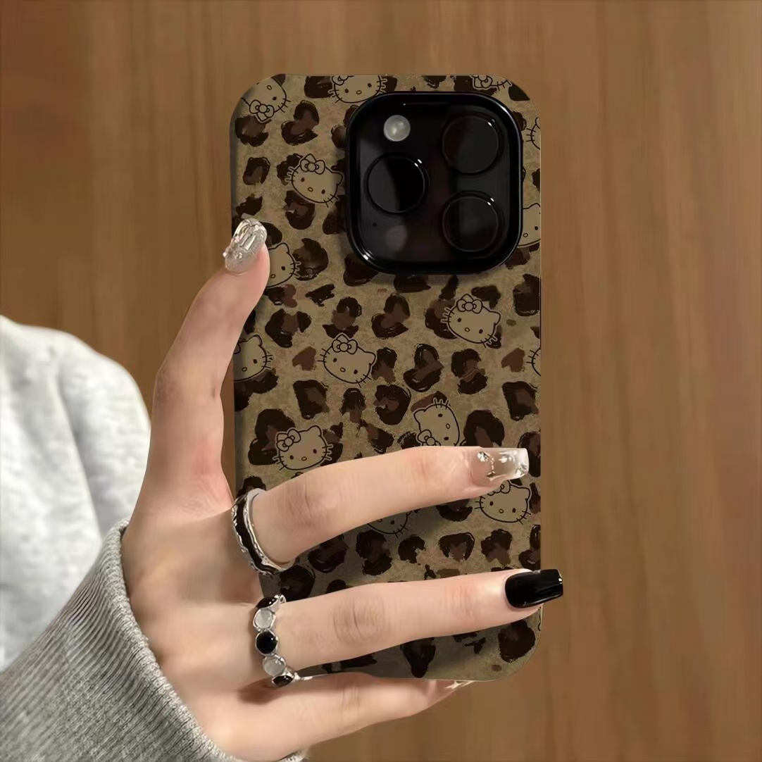 豹纹kitty二合一适用苹果华为vivo oppo小米等手机壳高级防摔荣耀