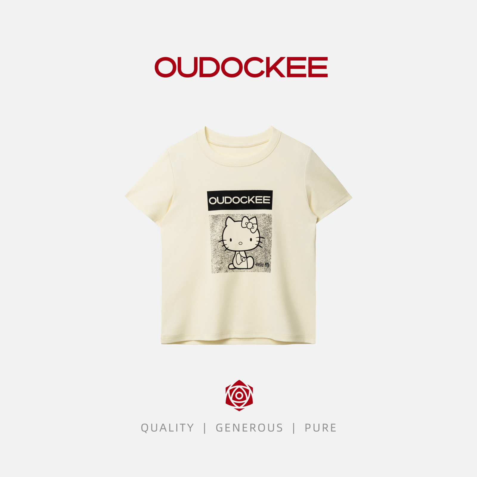 OUDOCKEE 鸥鸥【棉】KT猫 短袖T恤上衣时尚潮流可爱 T2502U362T