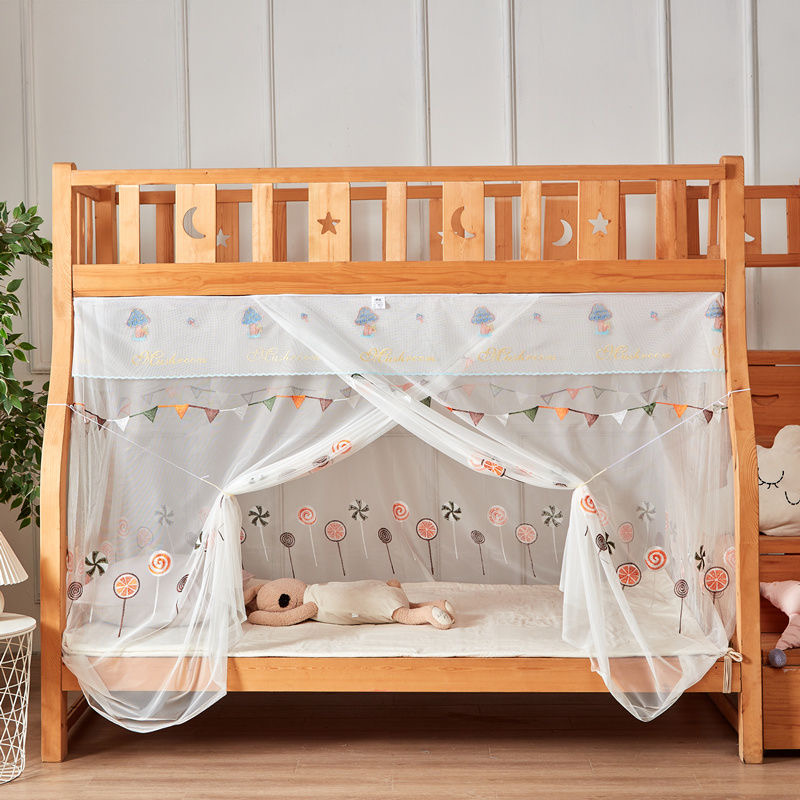 可定做子母床蚊帐磁吸门拉链门防尘顶直梯柜梯蚊帐侧开门蚊帐加密