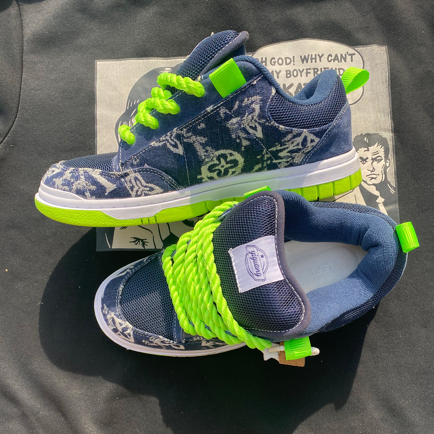 SUPSTORM秋季新款加厚鞋舌藏青色面包鞋男鞋女鞋大码情侣休闲板鞋