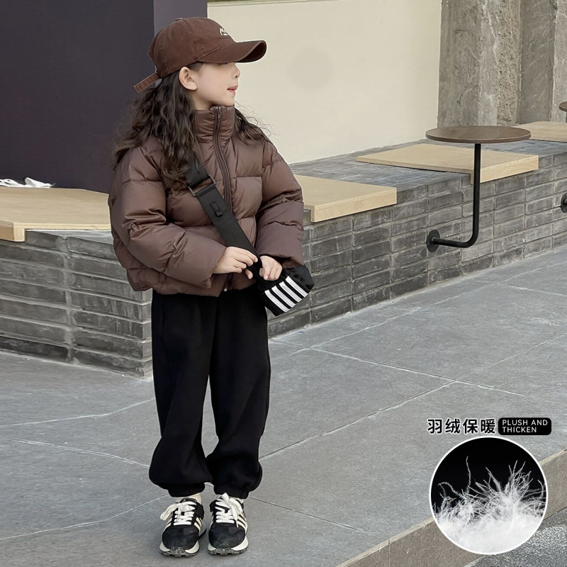 韩版女童短款羽绒服2025秋冬美拉德轻薄保暖外套儿童衣服秋冬款