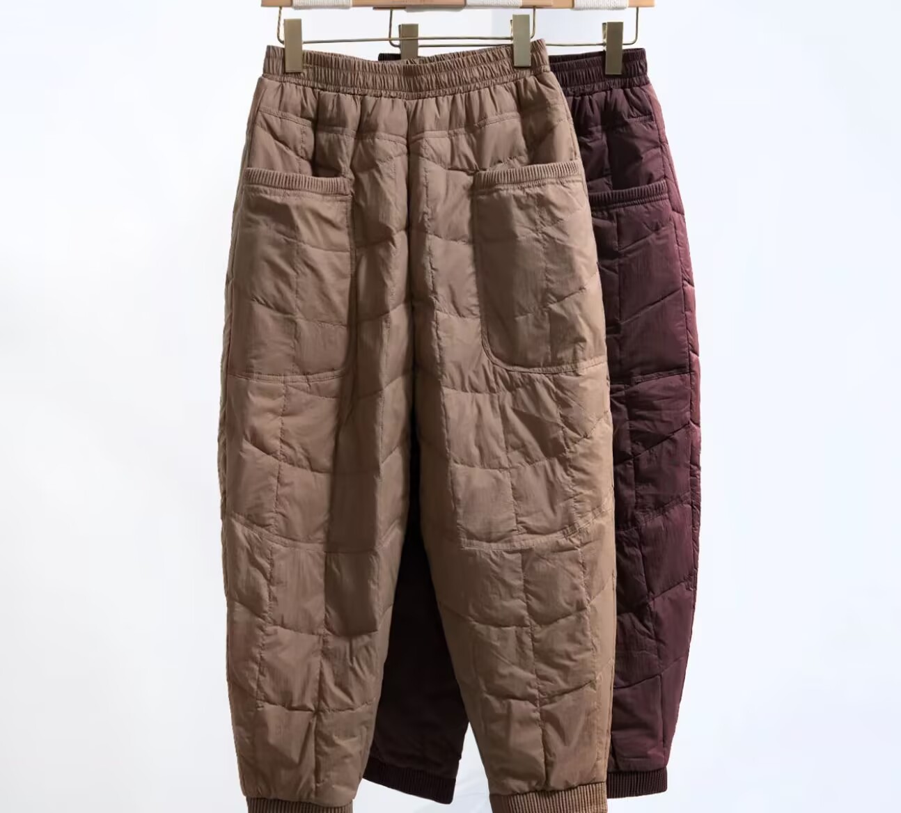 外贸品牌尾货轻薄绒棉棉裤女外穿松紧高腰加厚保暖棉麻夹棉哈伦裤