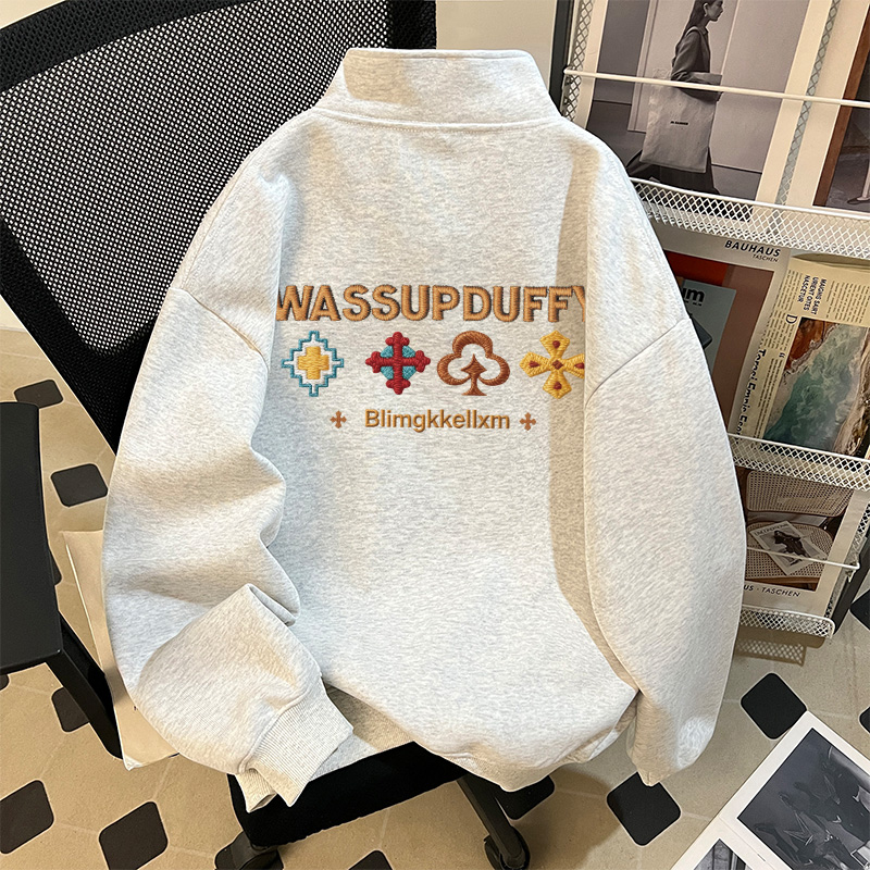 小众2025新款设计感立领百搭拉链POLO重磅美式潮牌长袖Ins卫衣