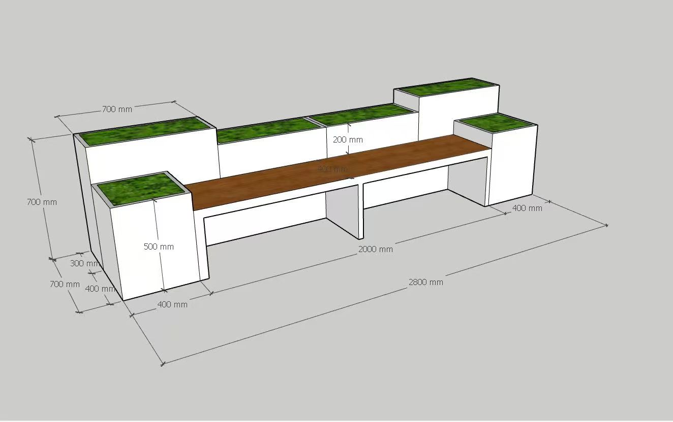 时尚户外不锈钢花箱种植花池箱百搭绿化坐凳一体可用于不锈钢鱼池