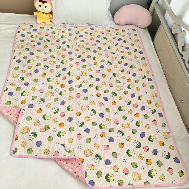 纯棉姨妈垫幼儿园小床垫夹棉厚床单儿童床铺垫隔汗垫盖毯亲肤透气