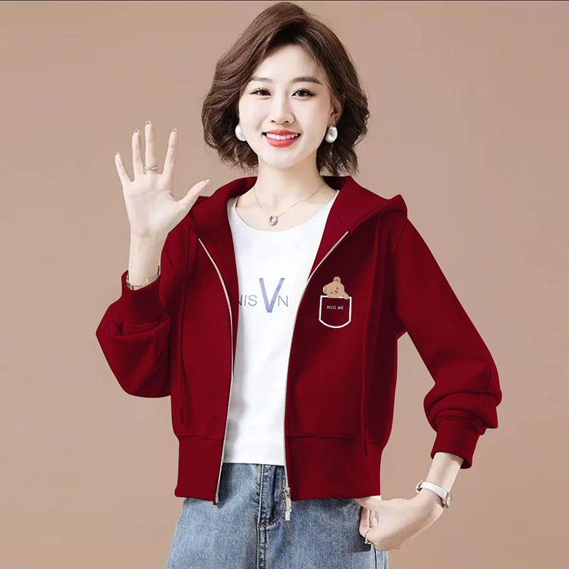 秋冬新款拉链连帽卫衣女士韩版时尚休闲加绒宽松显瘦女装短款外套