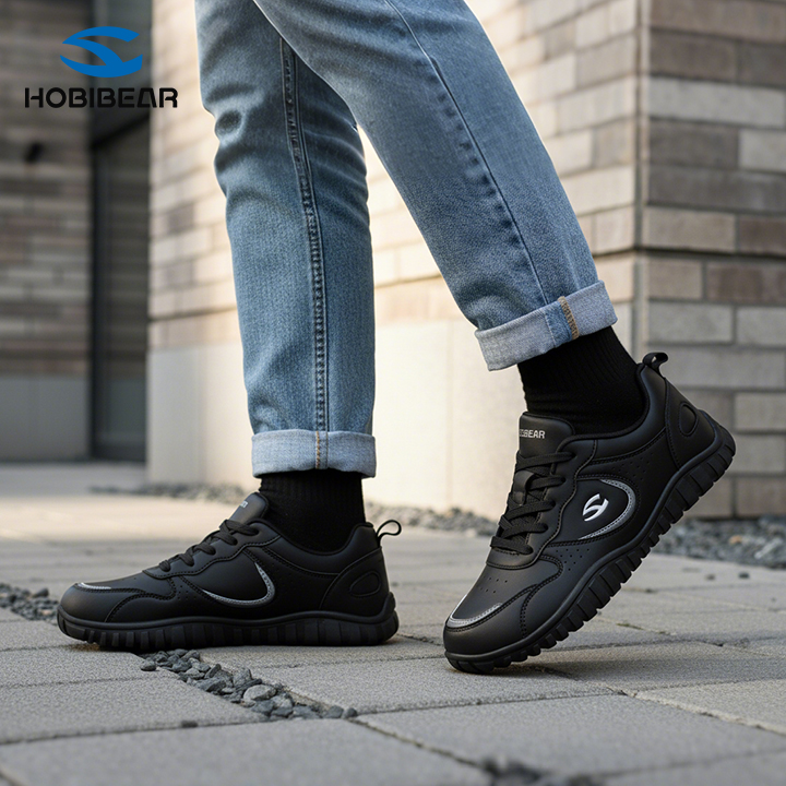 HOBIBEAR男鞋2025冬季户外宽楦赤足鞋男士休闲通勤宽头运动女鞋