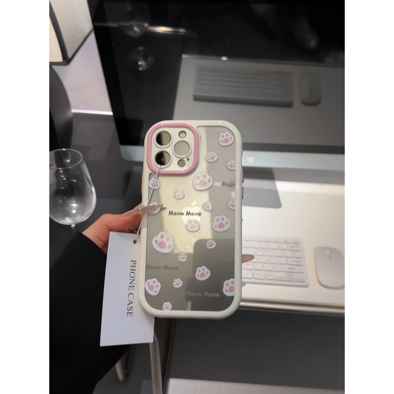 涂鸦猫爪适用苹果17pro手机壳16promax奶油华为p80荣耀oppo小米15