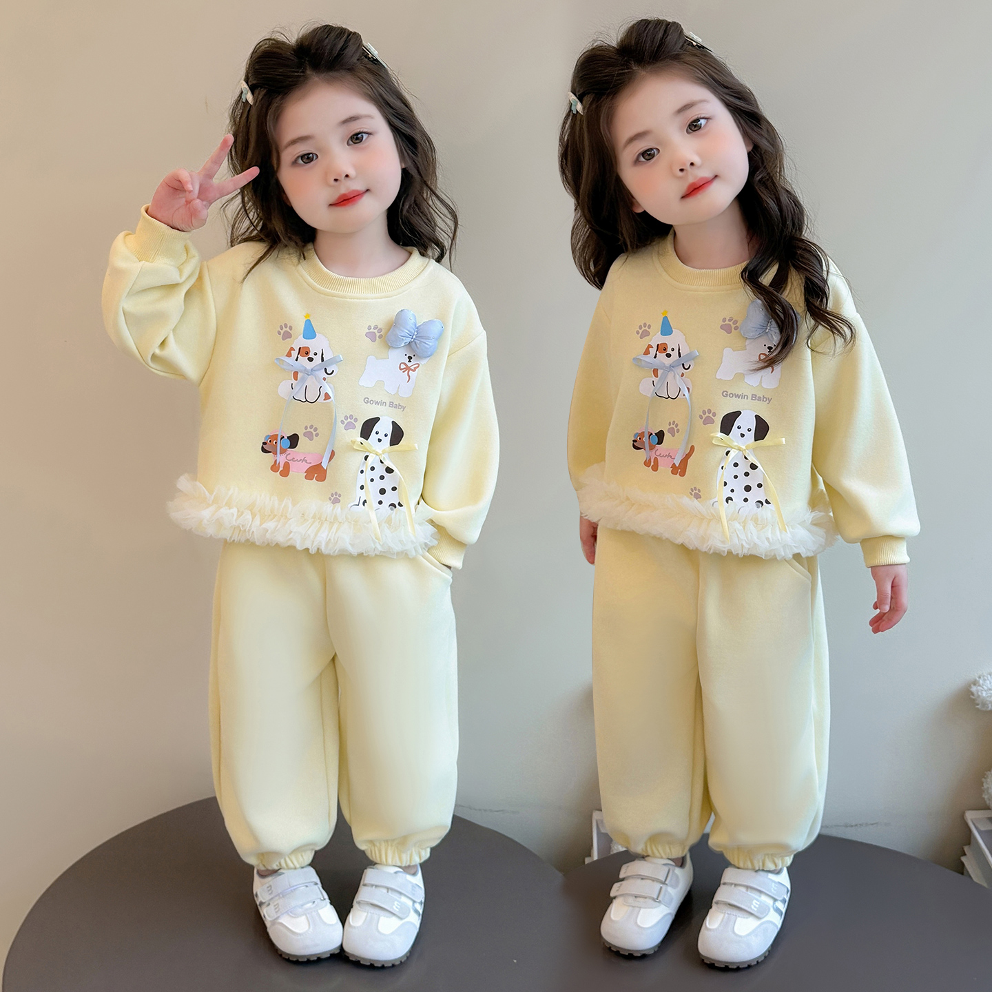 女童套装秋季2025新款洋气时髦儿童秋装宝宝巨好看卫衣卫裤两件套