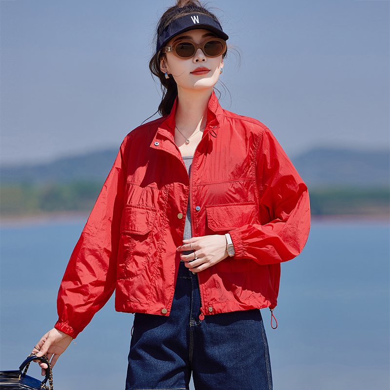 2025春夏季新款时尚轻薄衣气质百搭女休闲冰感防紫外线短外套