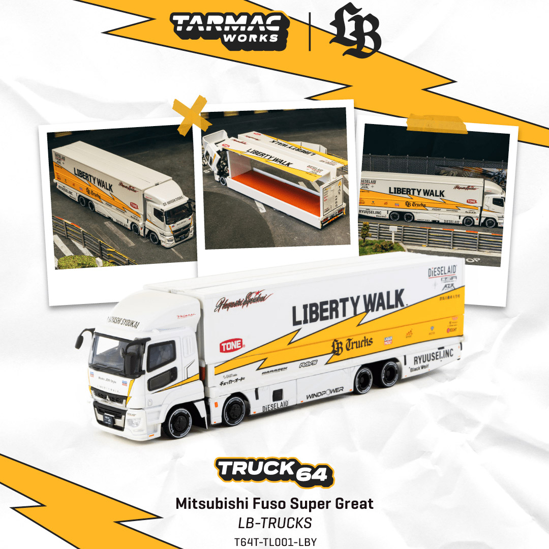 预售 TW 1:64 三菱闪电涂装汽车运输车货柜车合金汽收藏车模型