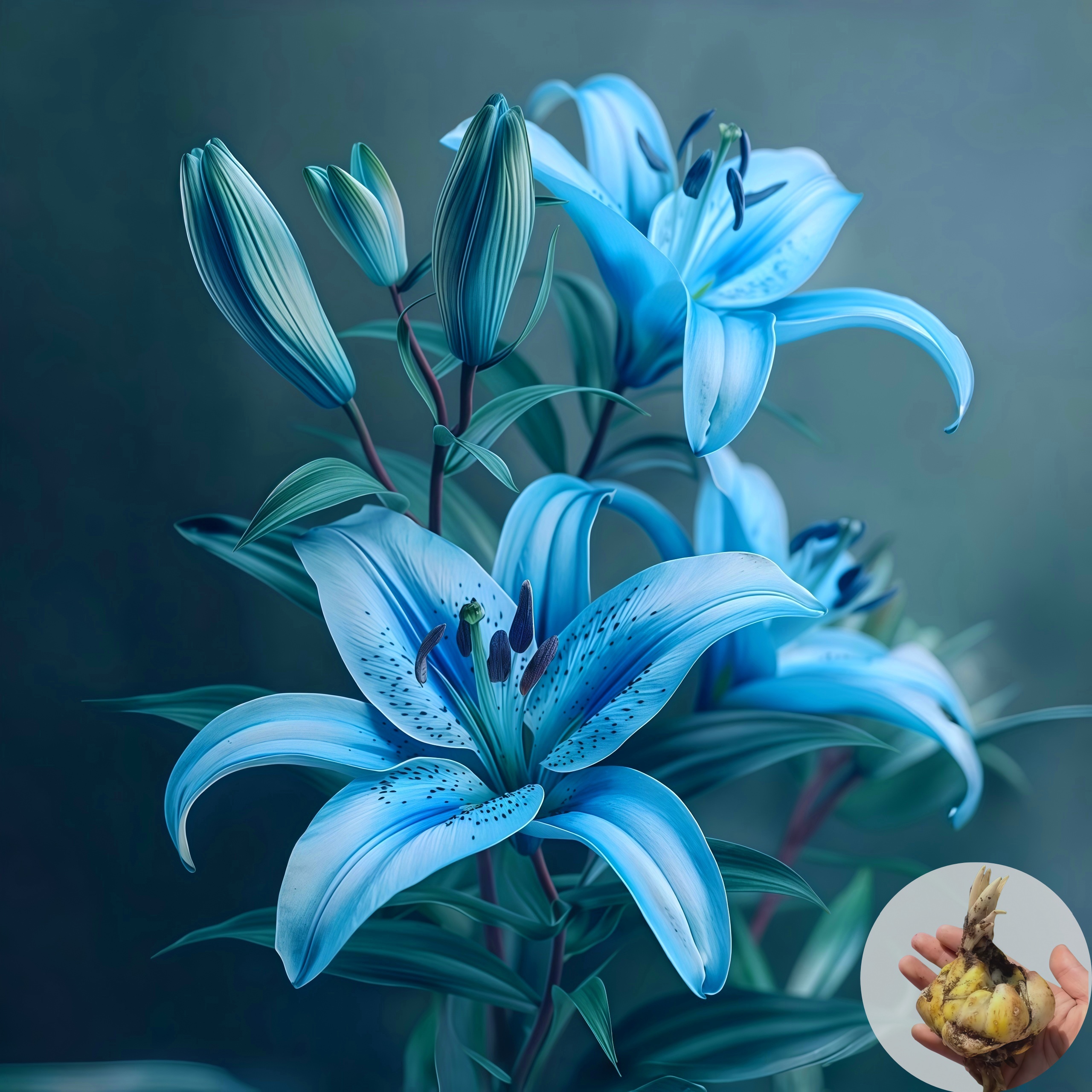 【克莱因蓝】不对包赔进口百合四季花卉盆栽四季花种球易活香水百合