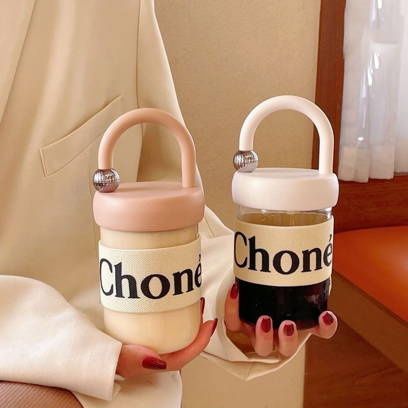 简约轻奢随手杯女生网红简约咖啡杯水杯便携手提玻璃杯