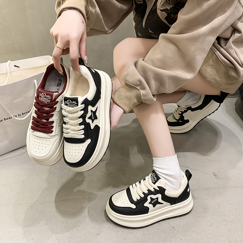 女2025新款爆款秋冬季百搭厚底熊猫鞋增高休闲鞋学生板鞋女