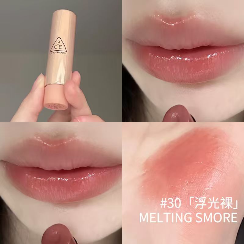 3CE釉光唇膏好气色润唇膏 3038浮光裸融巧乌龙色口红镜面唇釉滋润