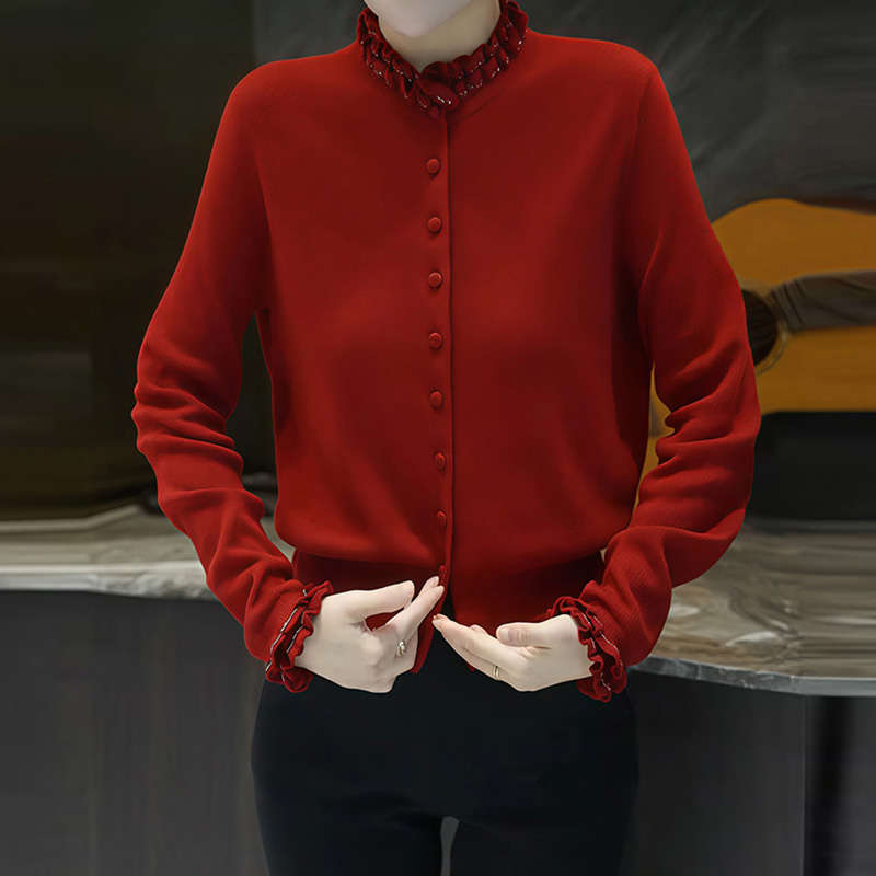 M855轻奢秋冬针织衫2026新款减龄洋气女装休闲风气质上衣