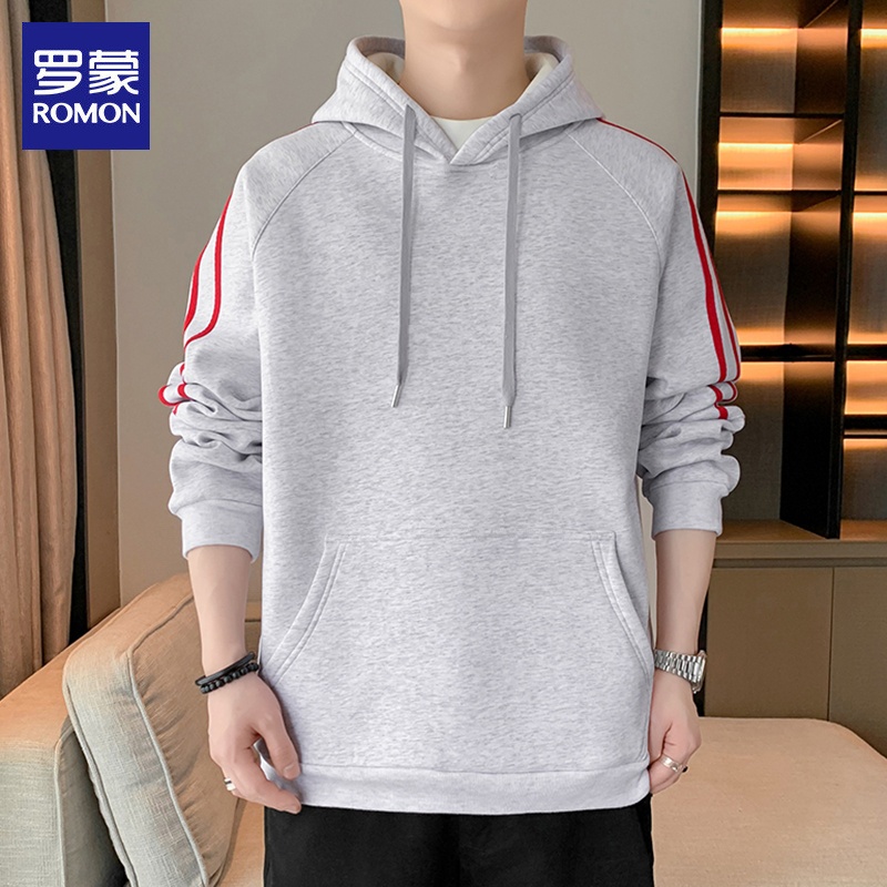 罗蒙男士春秋卫衣2025新款美式连帽男生运动休闲慵懒风上衣服男装