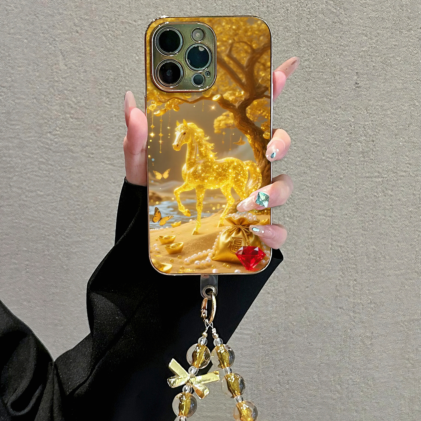 马上有钱适用苹果vivo华为oppo小米iPhone17电镀玻璃防摔手机壳