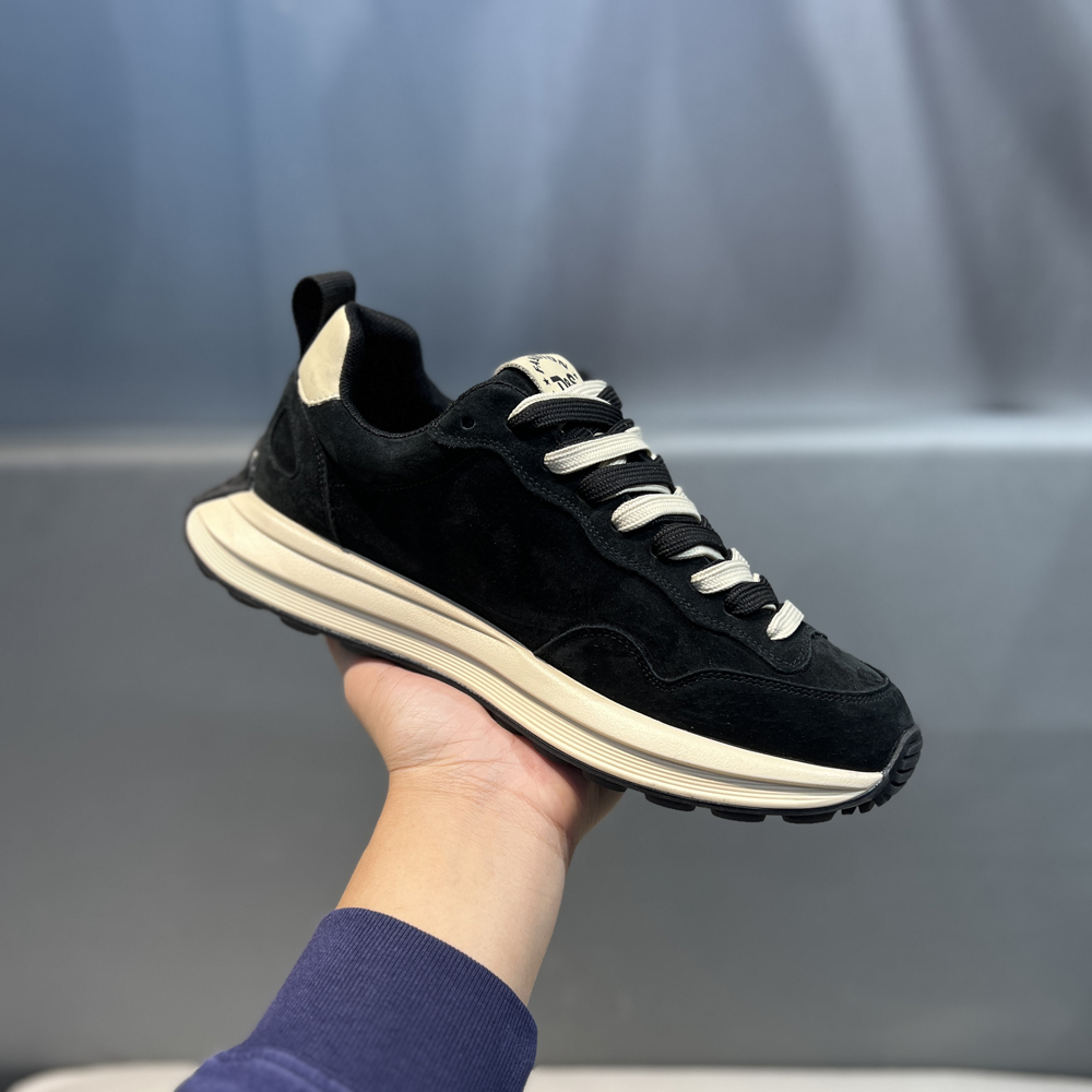 真皮翻毛皮休闲鞋时尚运动百搭软底软面舒适男潮流老爹鞋圆头系带