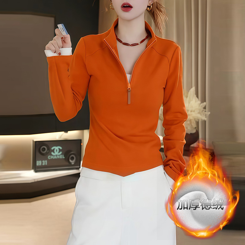 时尚百搭高领秋冬加厚保暖卫衣爆款2025女装时尚潮流显瘦气质上衣