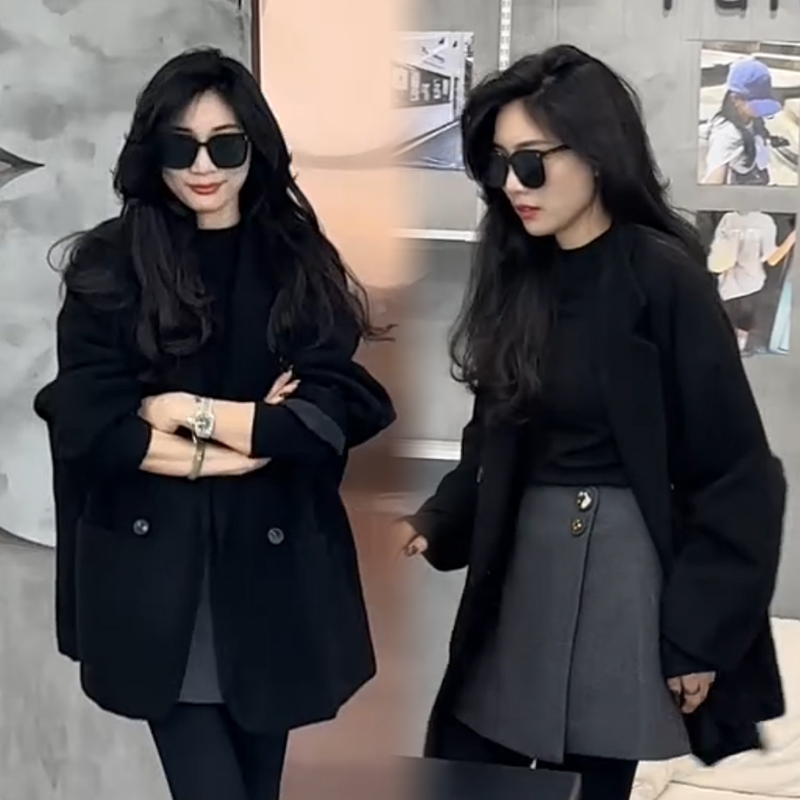 2025秋冬新款时尚显瘦气质网红高档洋气女高级百搭宽松毛呢外套潮