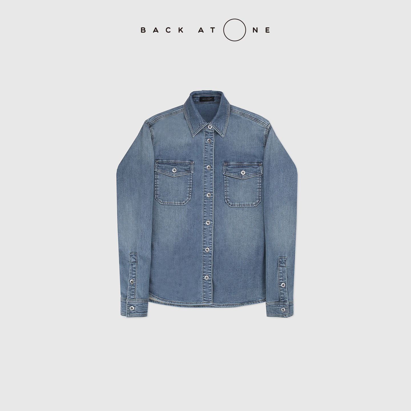 BACKATONE“怀旧丹宁”百搭毛圈底牛仔衬衫 BFF-1DS051C-C