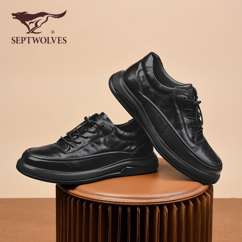 七匹狼男鞋2025新款秋季软底休闲皮鞋中年爸爸鞋2025新款正品鞋子