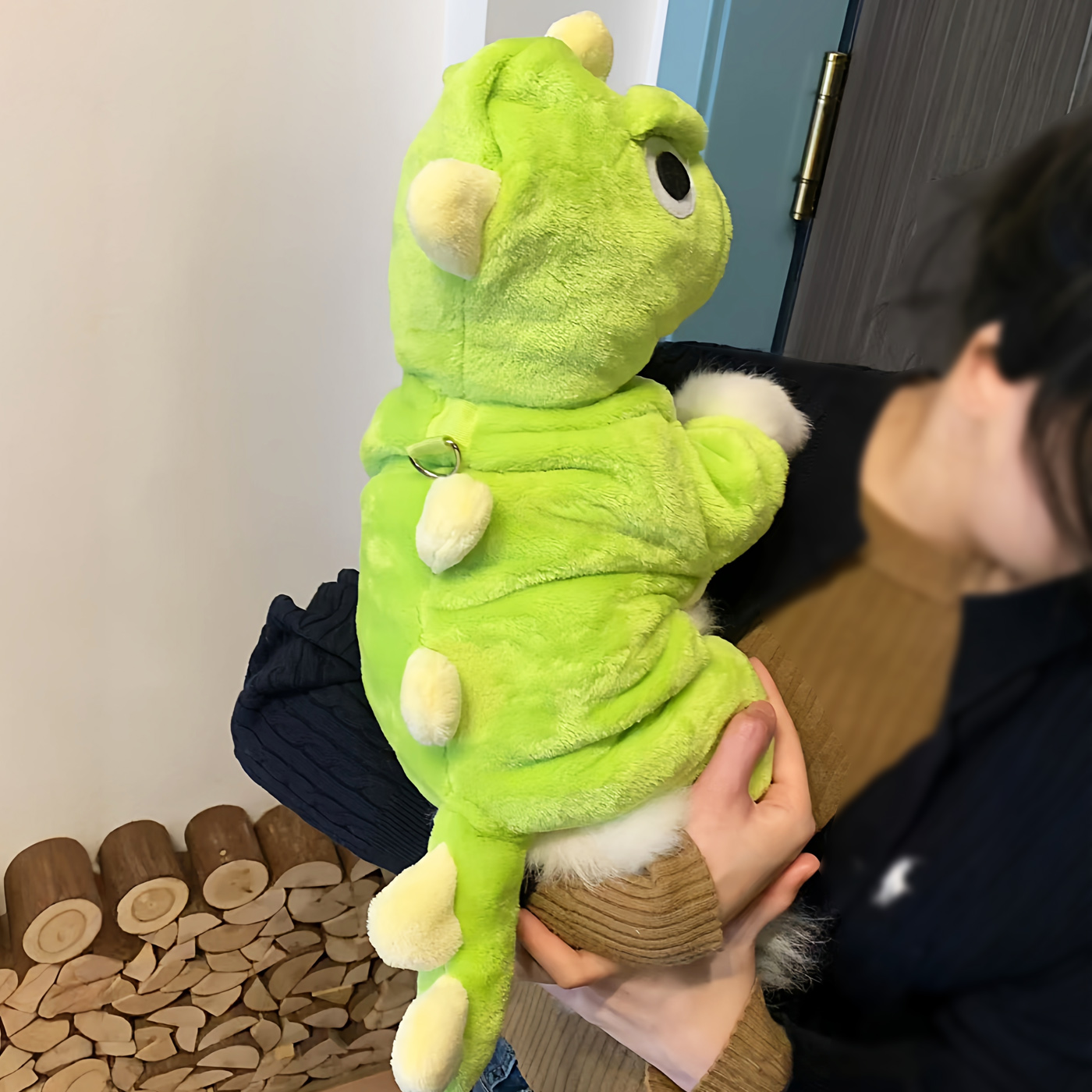 狗狗衣服秋冬保暖恐龙可牵引四脚衣泰迪比熊博美小型犬猫咪变身装