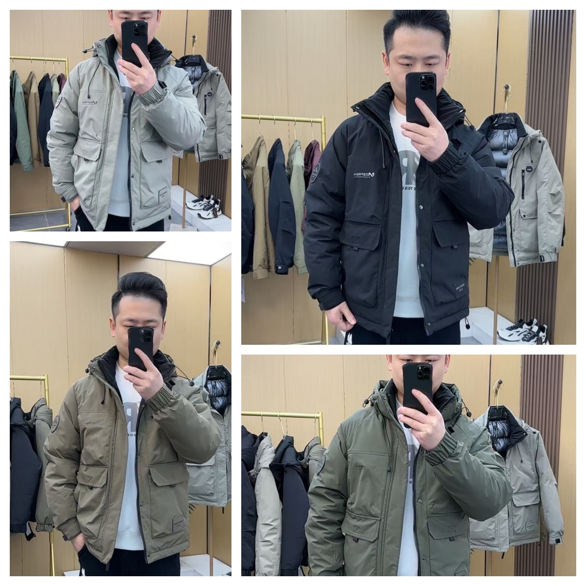 【加厚保暖升级】冬季保暖厚实工装风百搭帅气可拆卸连帽男大棉服92