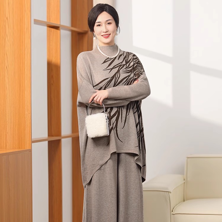 江南故事妈妈装2025新款秋季新中式高级洋气针织衫端庄大气套装