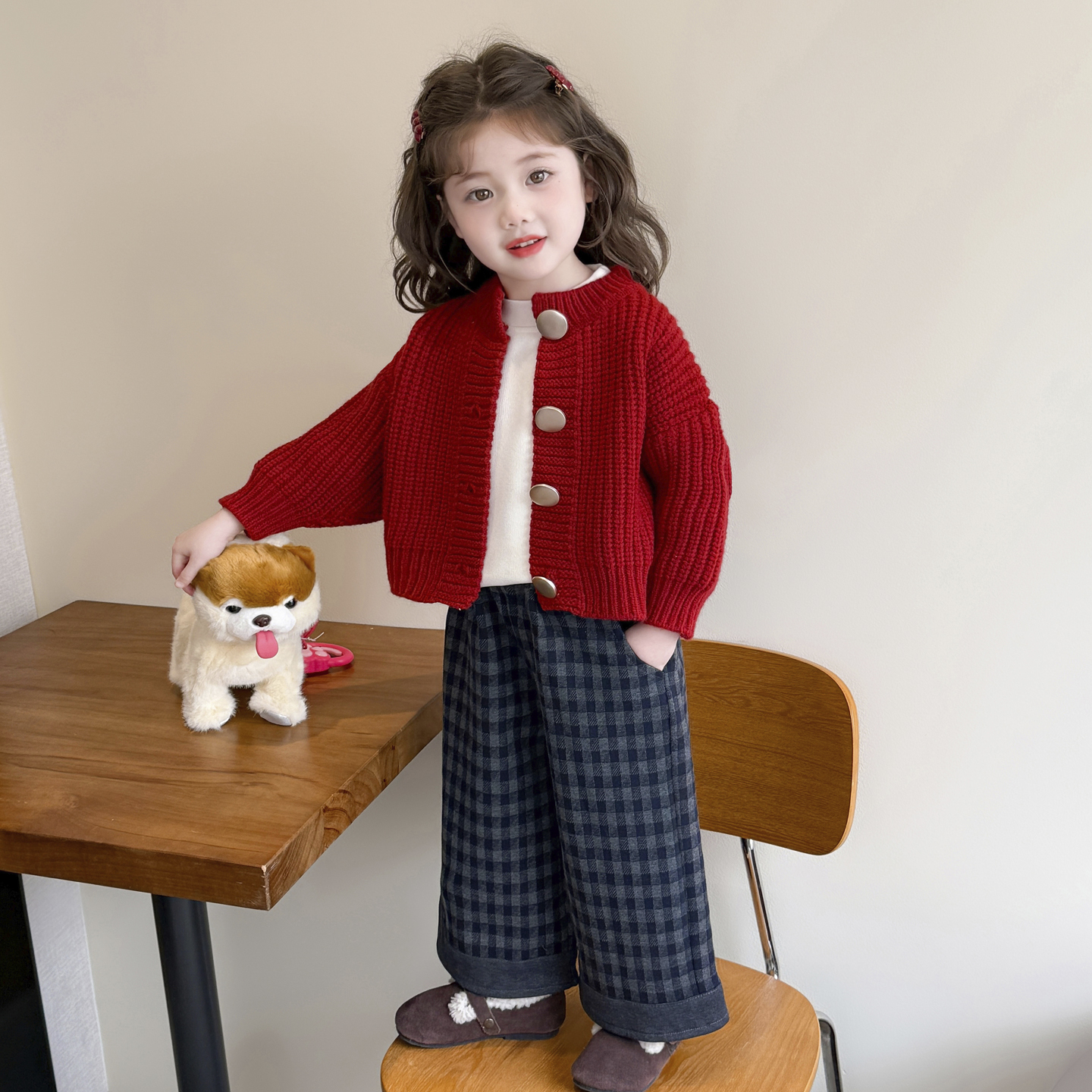 女童套装秋装2025新款时髦儿童针织开衫休闲裤宝宝衣服秋冬季童装