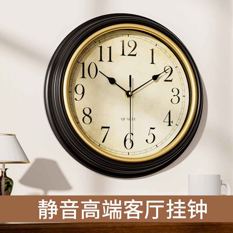 钟表挂墙新款高档家用挂钟大气客厅钟表挂墙时钟创意餐厅复古艺术