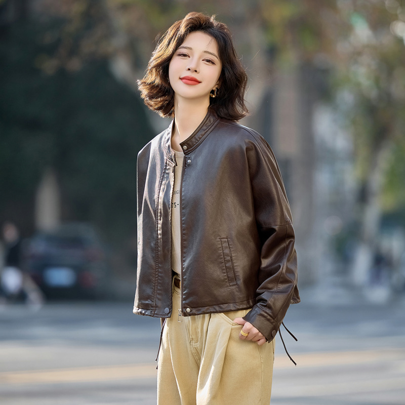 PU皮衣秋季外套女春秋装2025新款时尚洋气感机车服皮夹克上衣短款