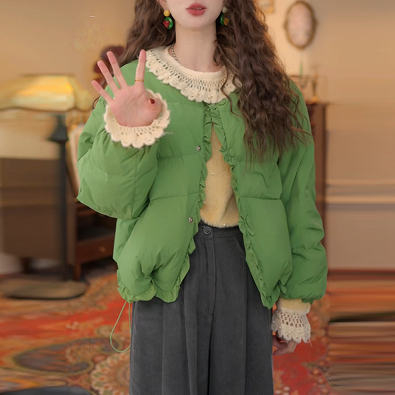 韩版时尚减龄单排多扣棉服女士2025冬季新款保暖潮流显瘦棉衣外套