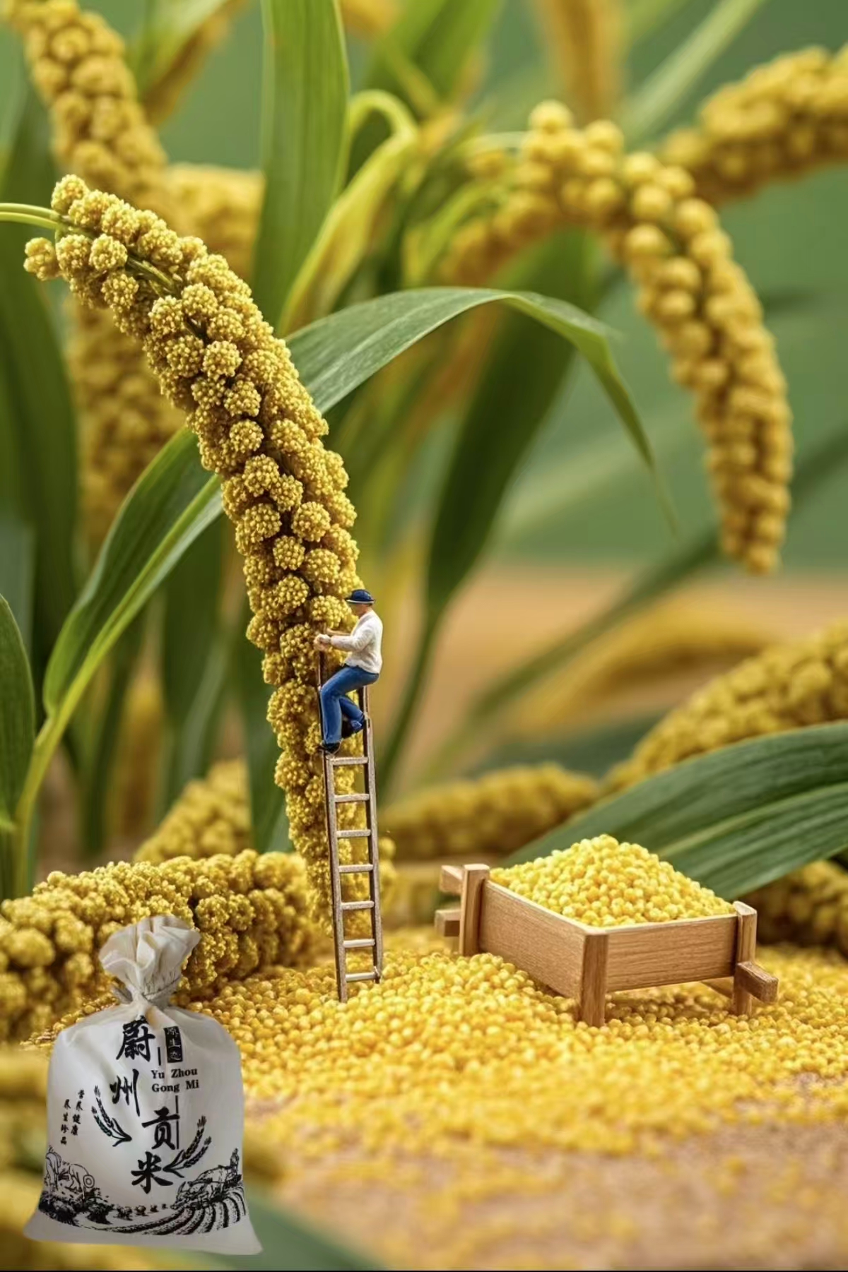 新鲜小米油浓厚口感软糯营养健康可做月子贡米蔚县贡米