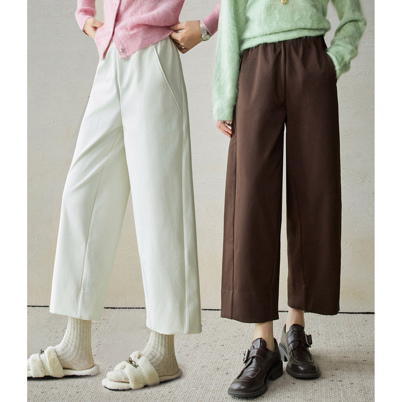 NAGUAGU/南瓜谷【都市漫游】顺垂亢皱料女装休闲裤FX3KZ1291-A