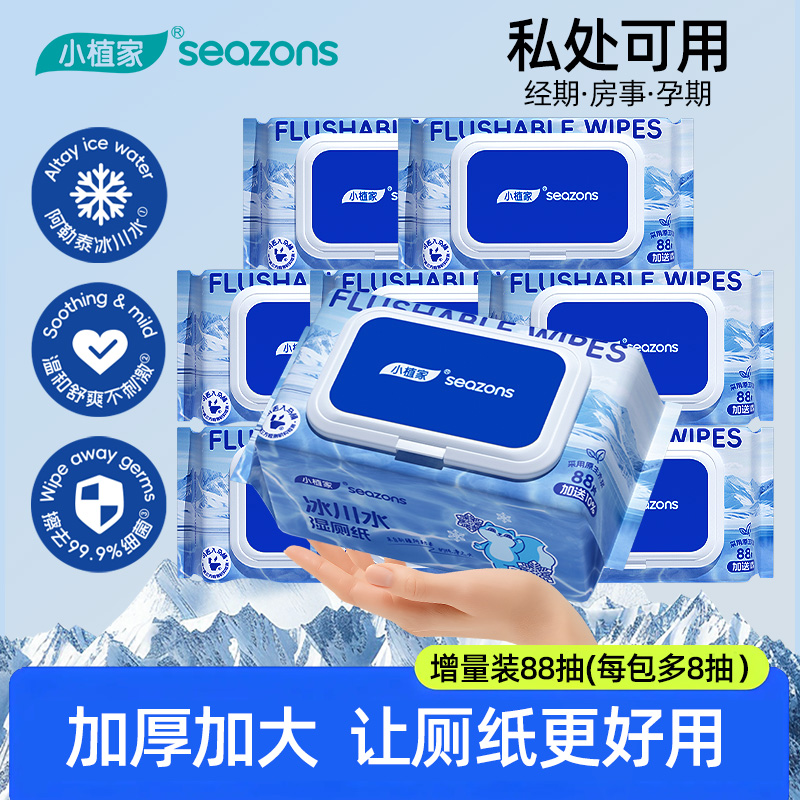 【小植家】JT冰川水湿厕纸新生儿男女生孕妇专用可冲马桶湿巾