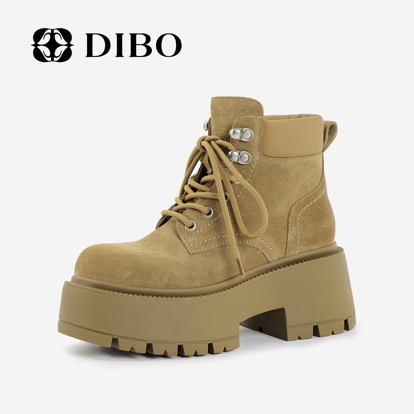 DIBO碲铂 大地步履 时尚英伦风纯色马丁靴复古绒面厚底25485362