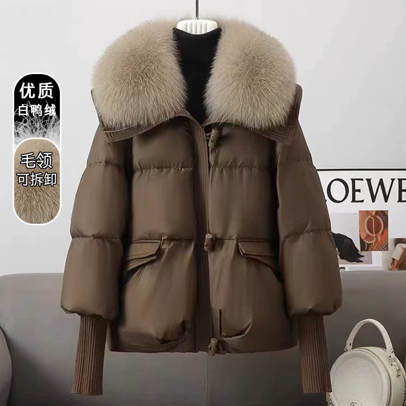 2025新款冬季显瘦大毛领加厚短款保暖羽绒服女时尚洋气小个子外套