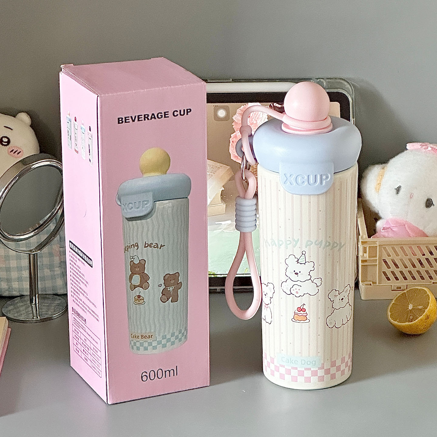 女生可爱高颜值保温杯2025新款便携水杯大容量吸管杯学生上学专用