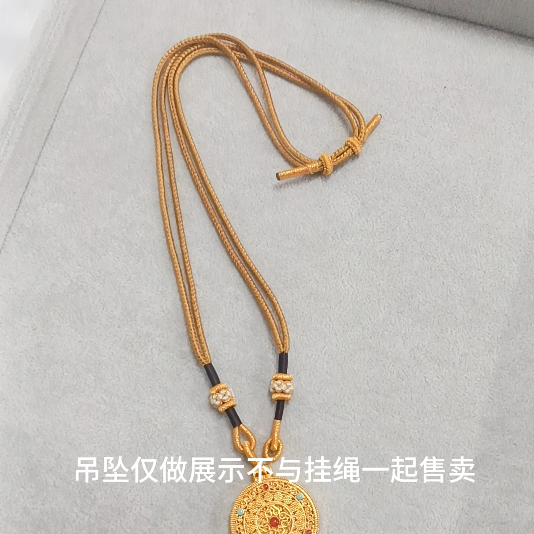 手工精编可调节项链绳横穿款双耳锦鲤锁挂绳锁骨链桃花结八宝罗盘