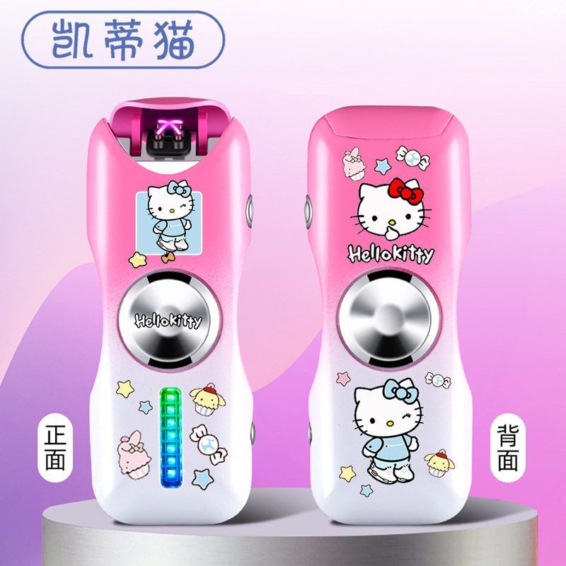 USB充电电弧指尖陀螺打火机卡通创意个性炫酷金属点火器解压陀螺