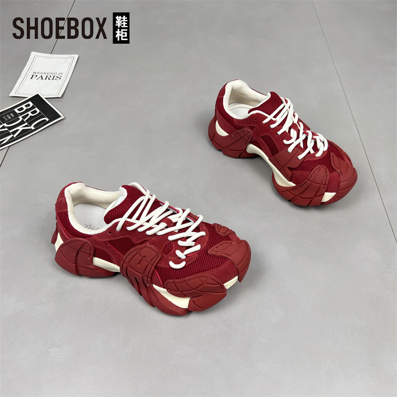 SHOEBOX鞋柜欧洲站个性八爪鱼老爹鞋女2025秋季新款厚底运动鞋