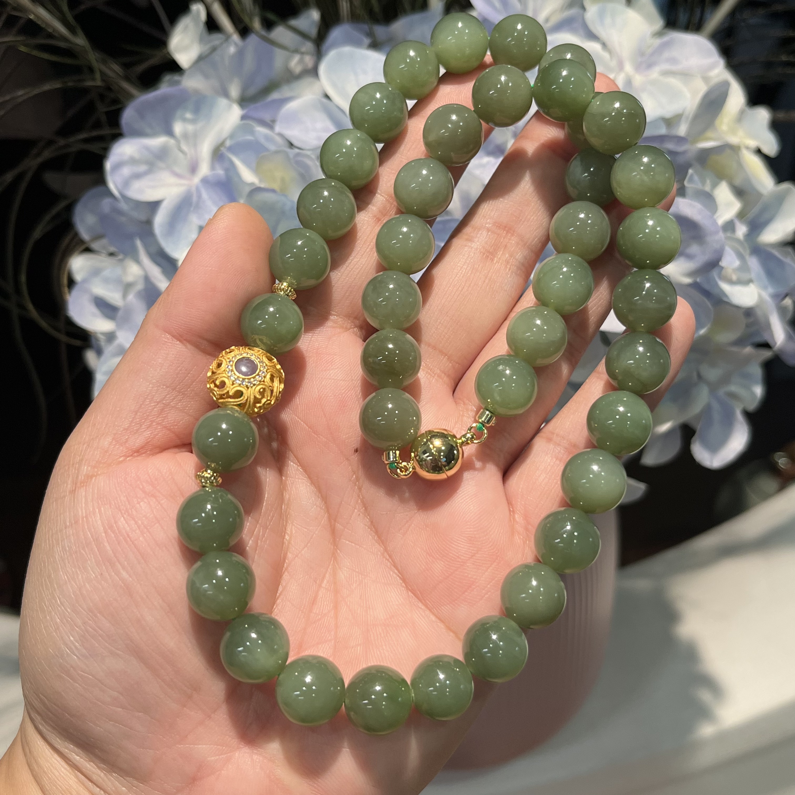 【矿姐珠宝】和田玉妈妈链时尚大气多样性发一