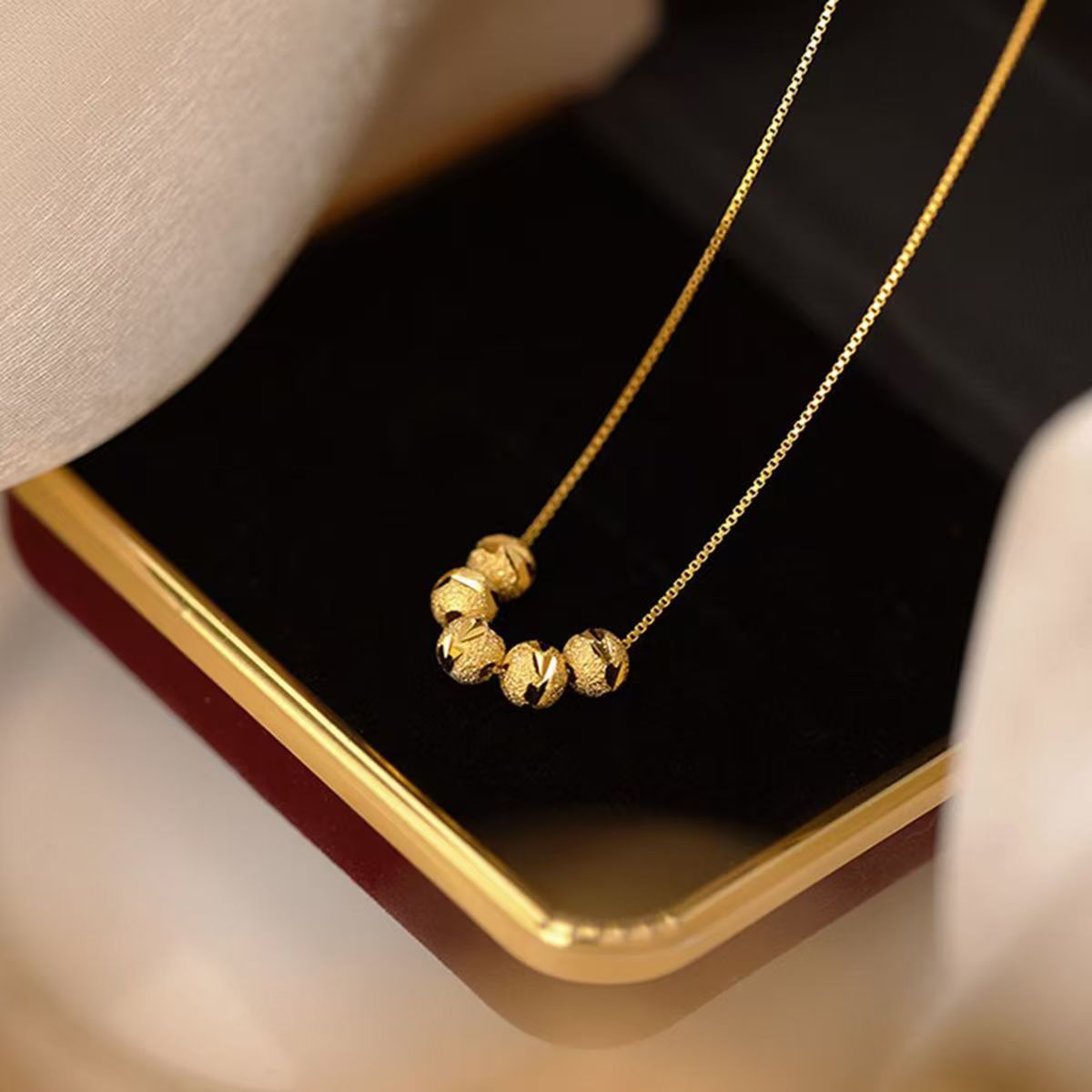 钛钢项链 羡然电镀工艺五福临门转运珠个性时尚气质复古项链17