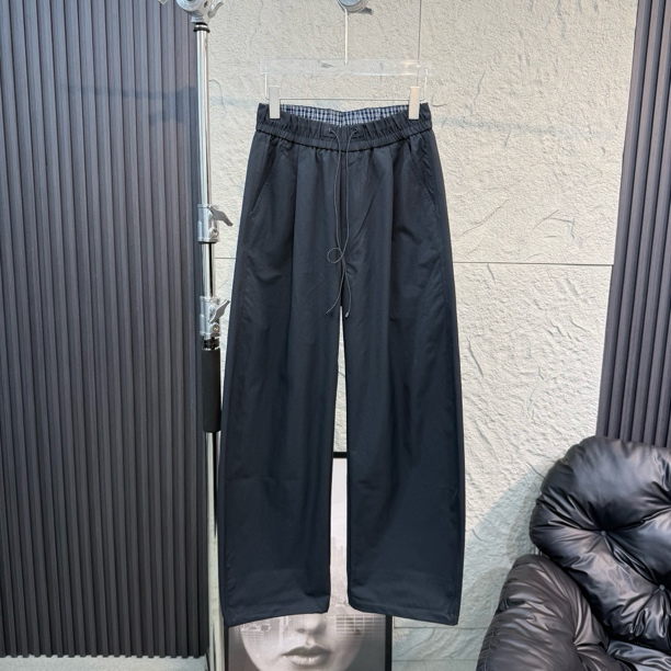 高街风格宽松版型弯刀直筒阔腿长裤立体剪裁休闲裤两种穿法34511