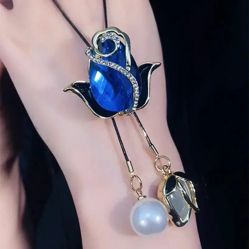 铜合金项链 炫彩丽人新郁金香秋冬毛衣链长款饰品卫衣时尚项链